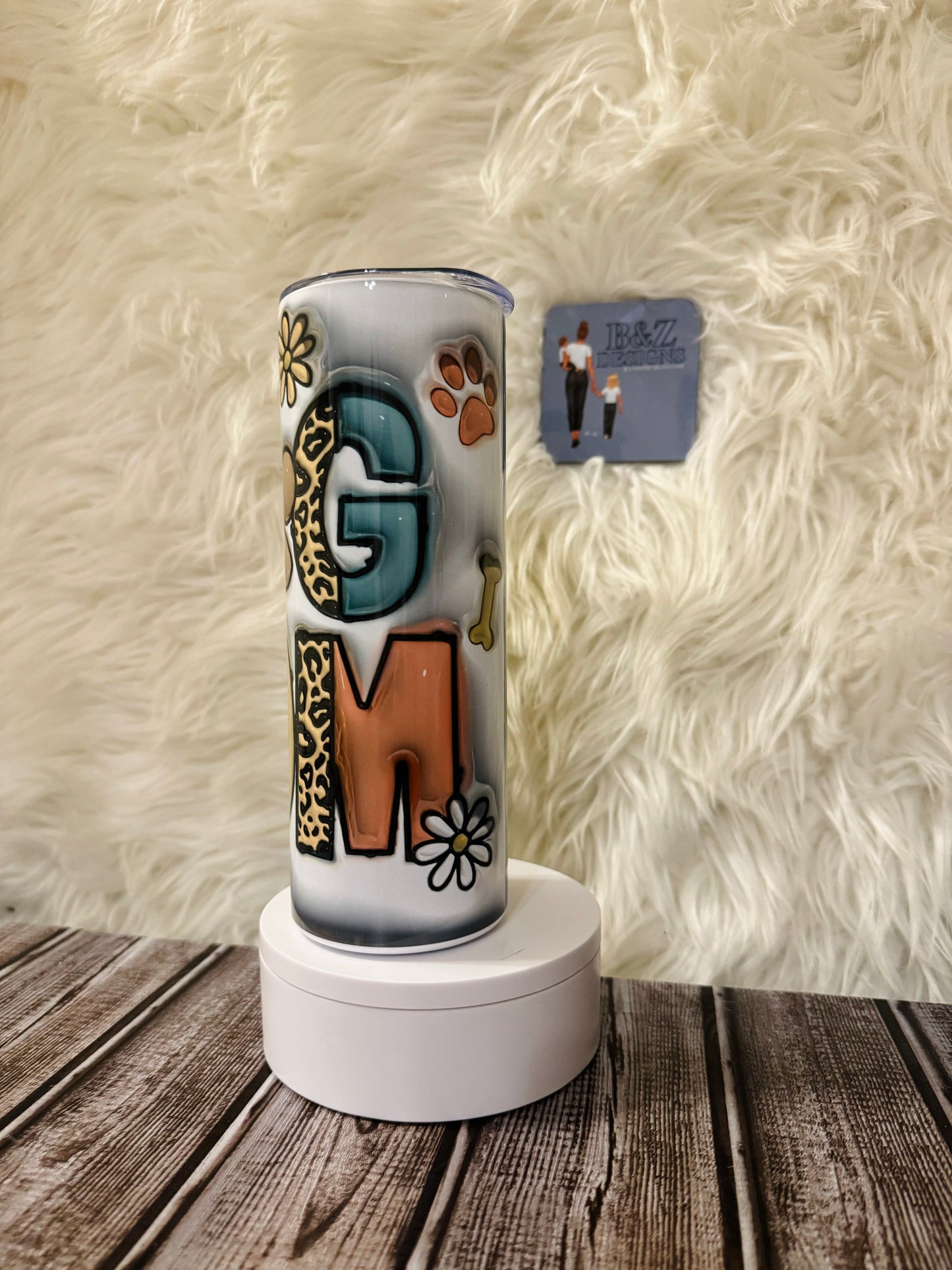 20oz 3D Dog Mom Tumbler
