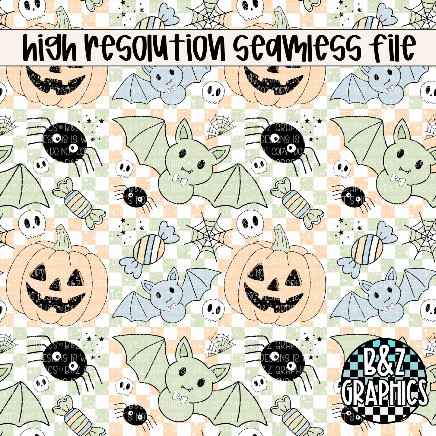 Pastel Boys Halloween Seamless