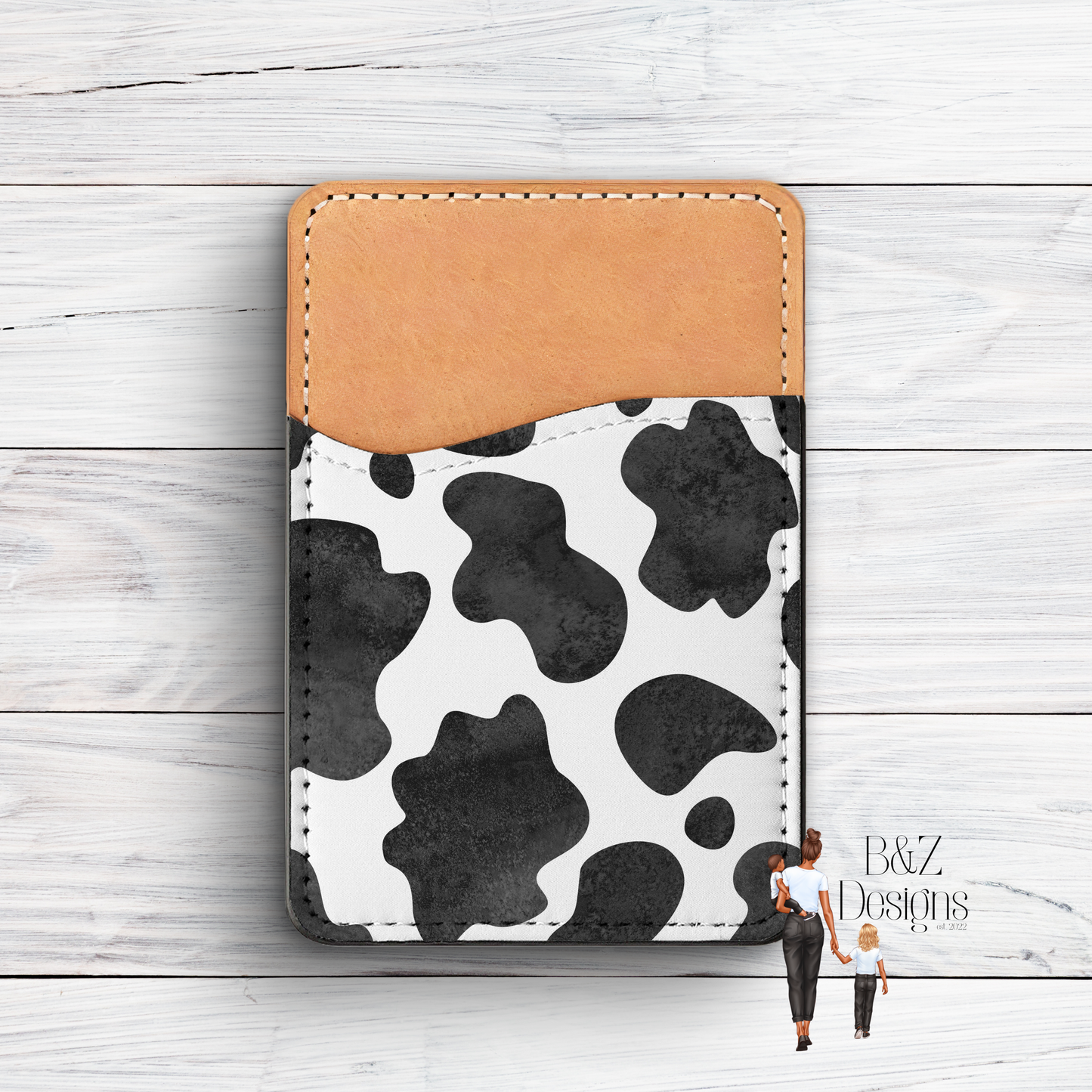 Cow Print Phone Card Holder