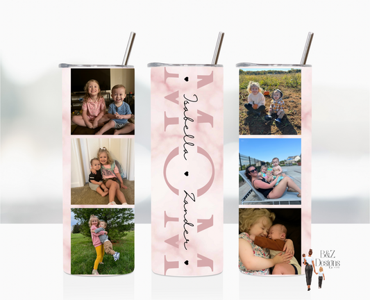 20oz Mom Tumbler With Custom Picture & Kids Names