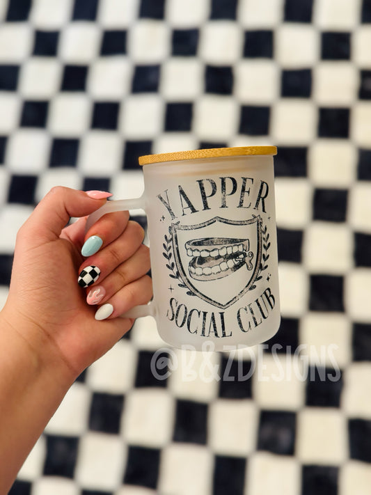 Yapper Social Club 16oz Frosted Glass Mug