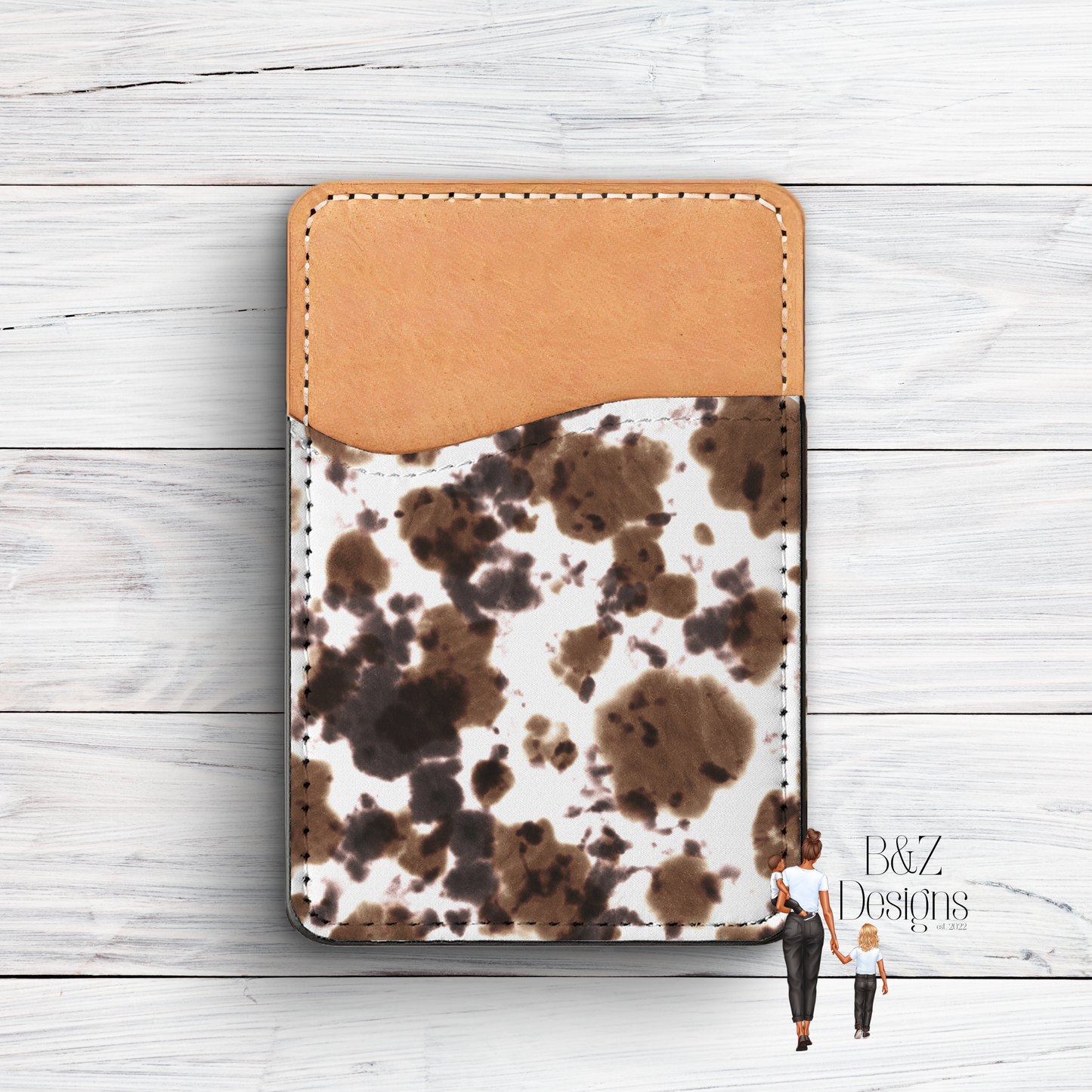 Cow Print Phone Card Holder