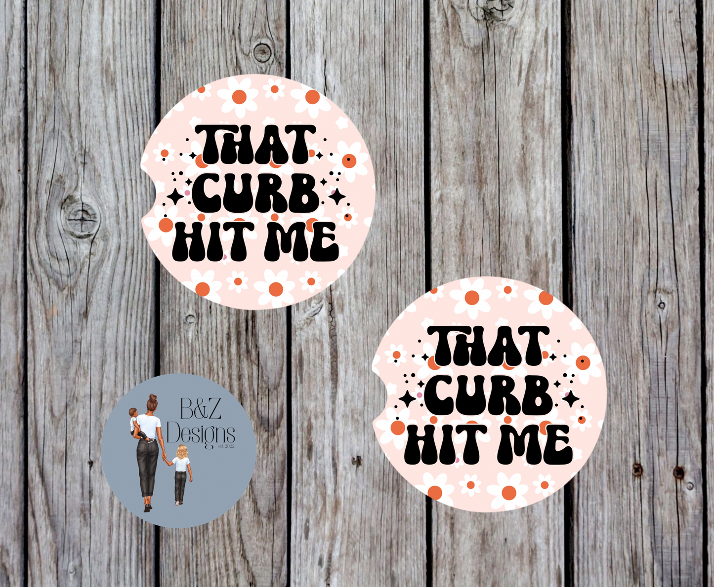 That Curb Hit Me Retro Car Coasters