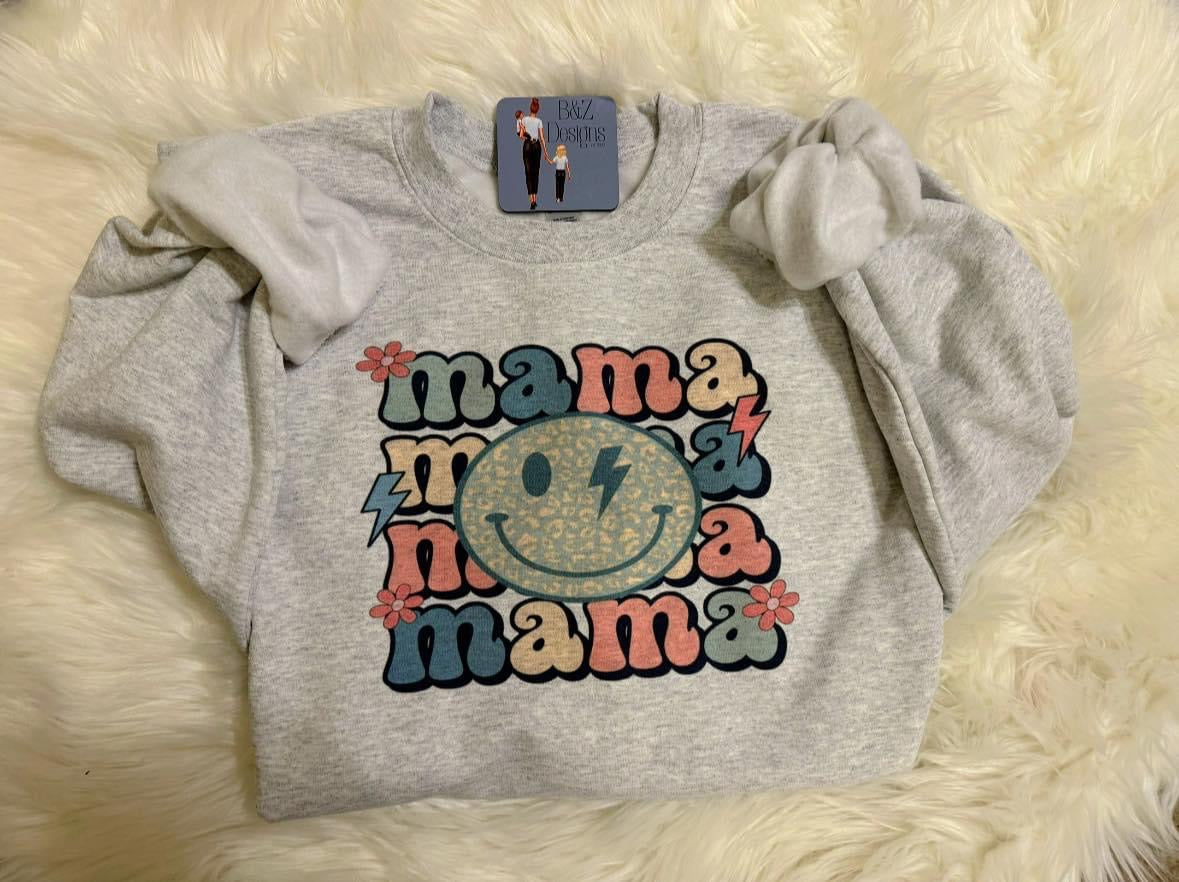 Smiley Face Mama Tee/Crew