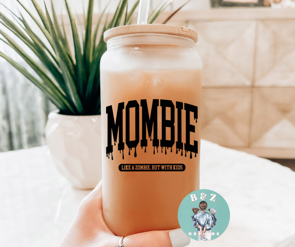 Mombie 16oz Glass Cup