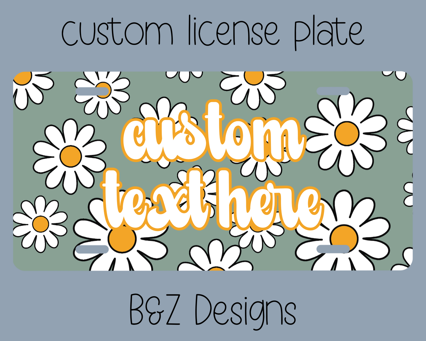 Custom Groovy Flowers License Plate