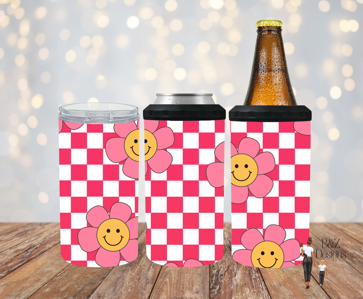 Flower Smileys Can Cooler Combo