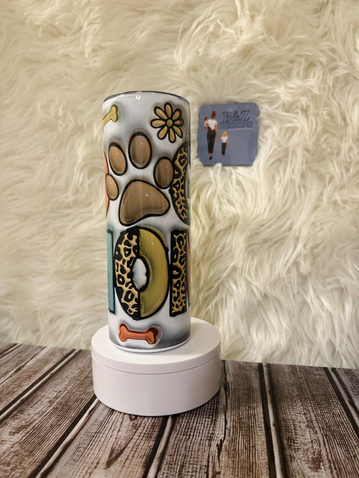 20oz 3D Dog Mom Tumbler