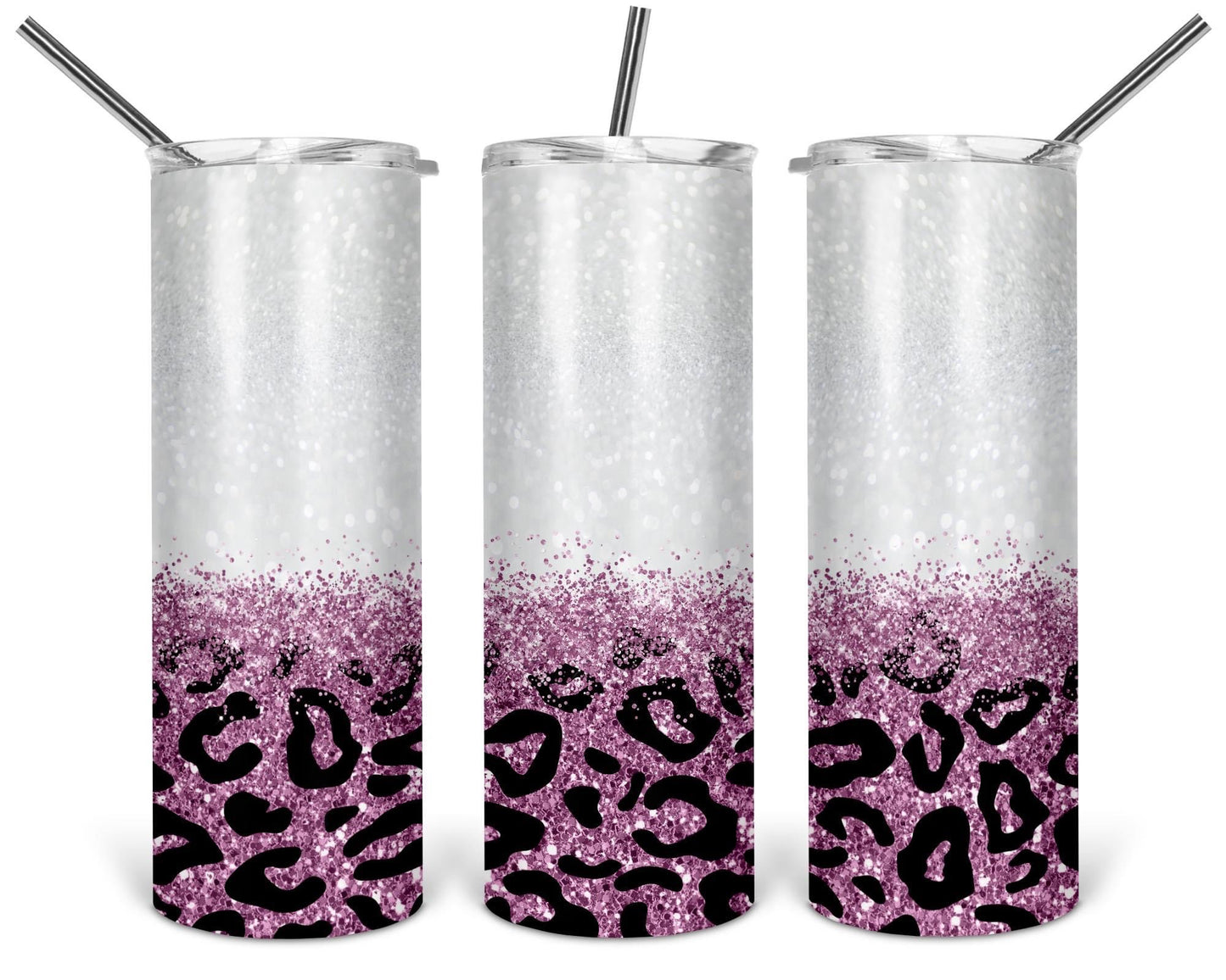 20oz Leopard & Glitter Tumbler