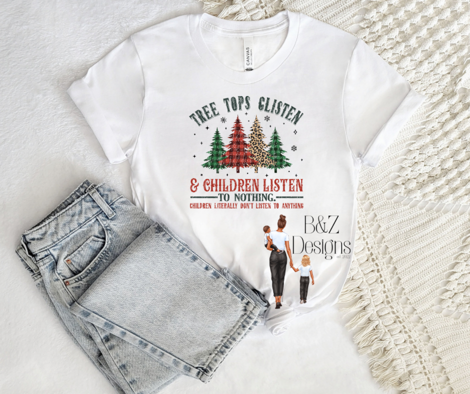 Children Listen To Nothing Christmas Retro Tee/Crew
