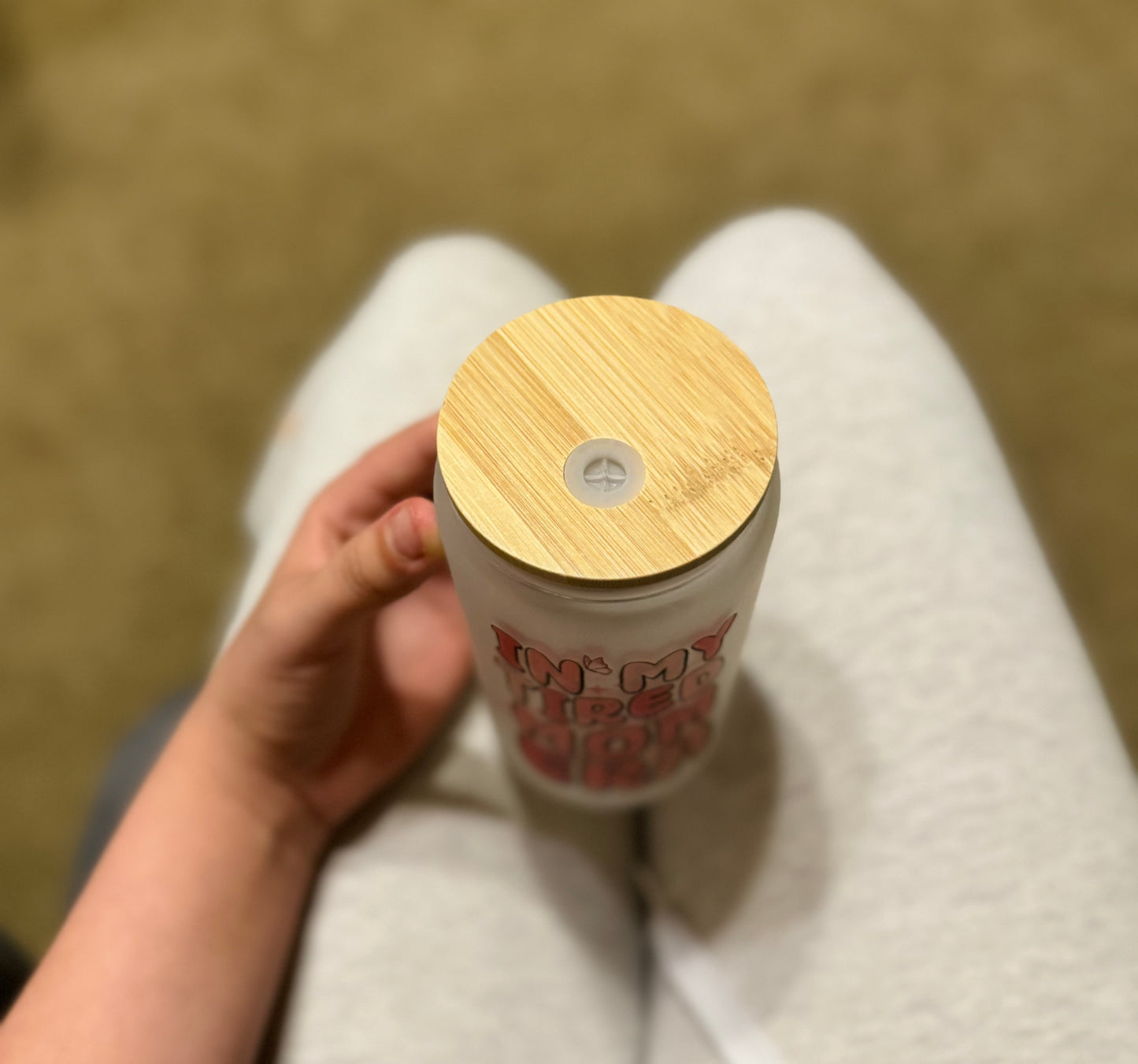 16oz In My Tired Mom Era Glass Cup