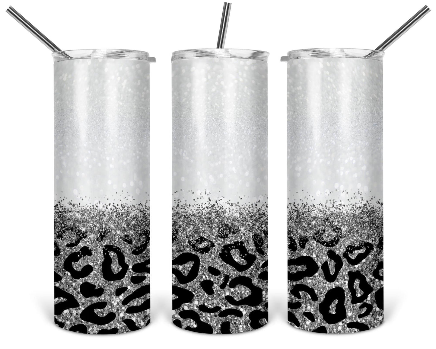20oz Leopard & Glitter Tumbler