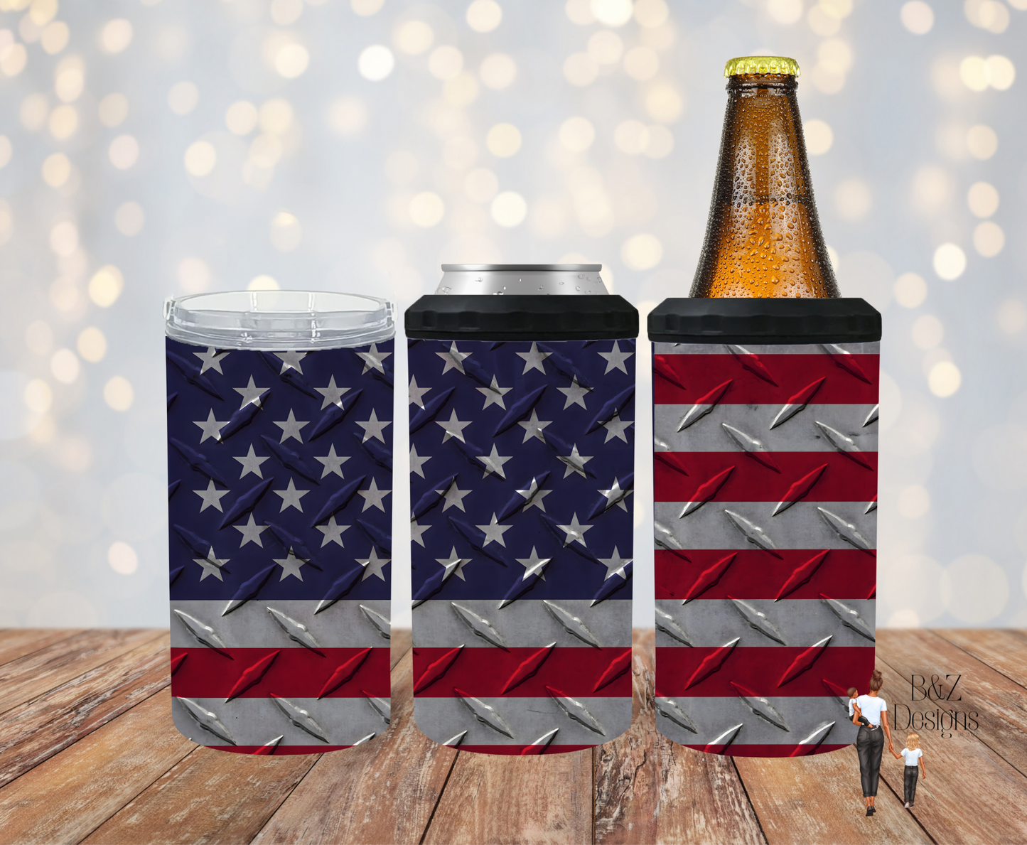 Metal Flag Can Cooler Combo