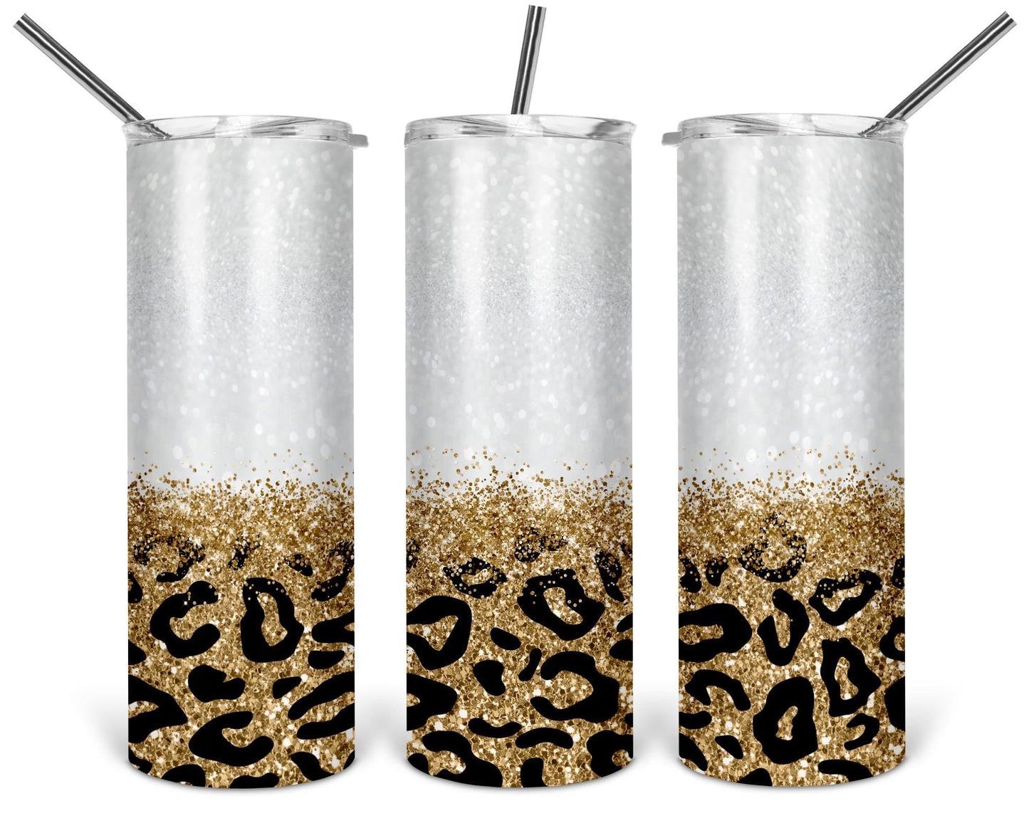 20oz Leopard & Glitter Tumbler