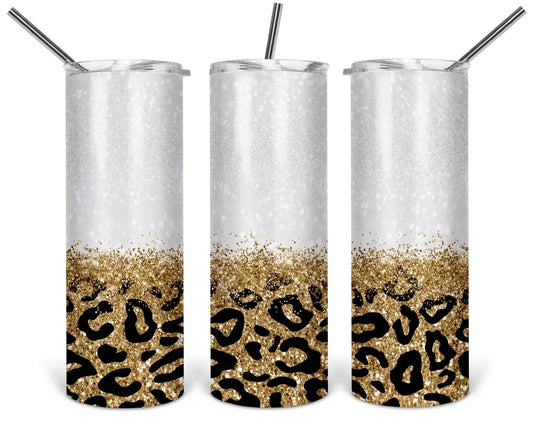 20oz Leopard & Glitter Tumbler