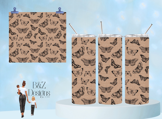 20oz Neutral Butterflies Tumbler