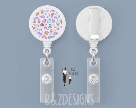 90s Doodles Retractable Badge Reel