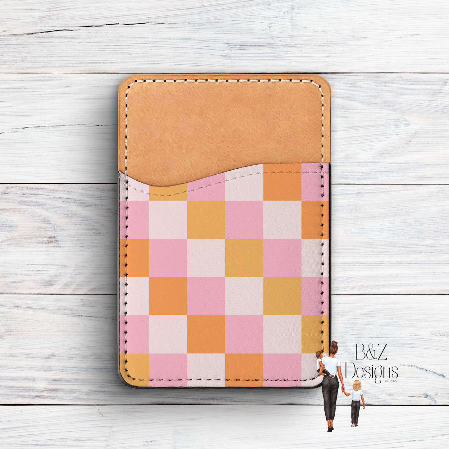 Checkered Phone Card Holder
