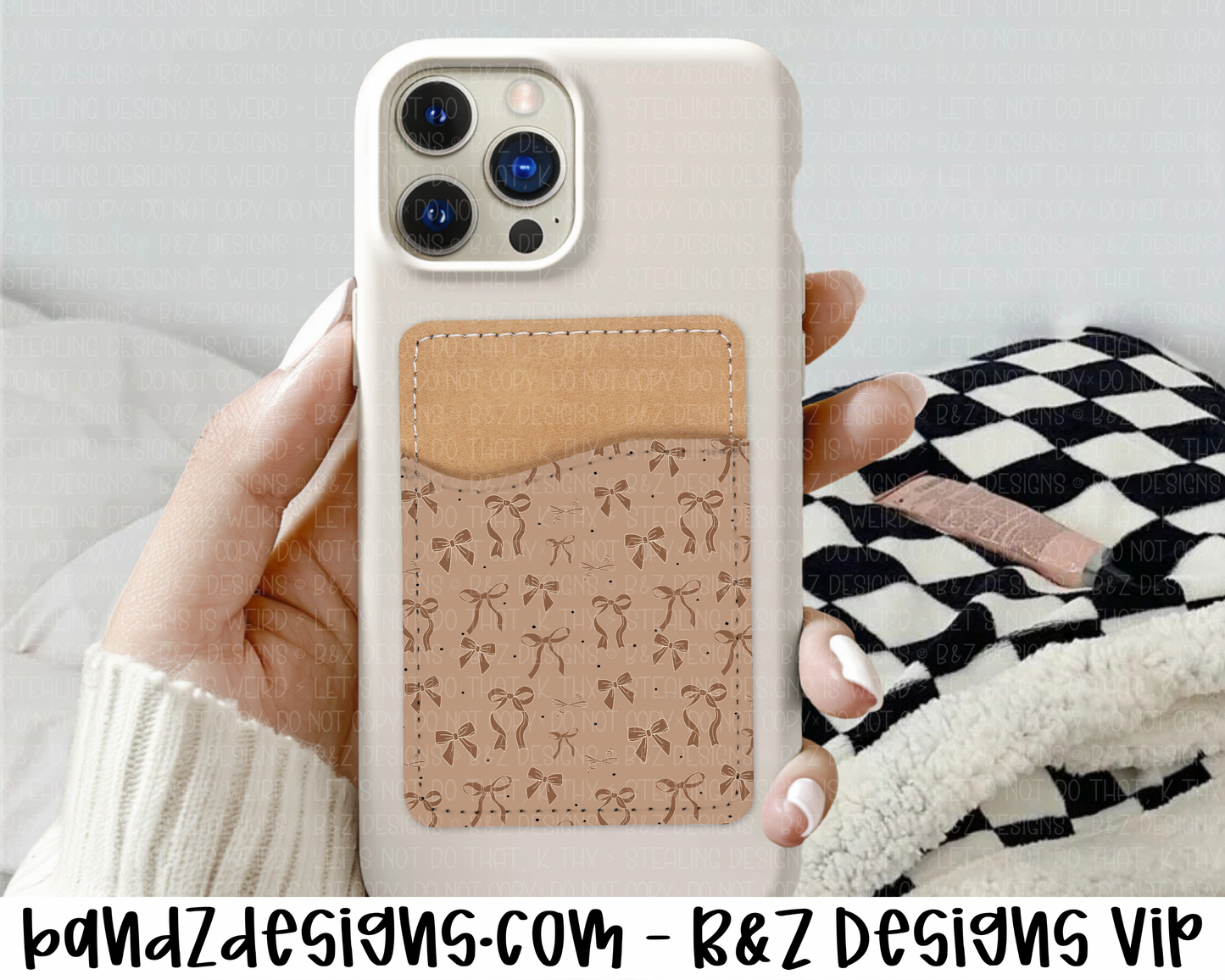 Neutral Bows Phone Card Holder