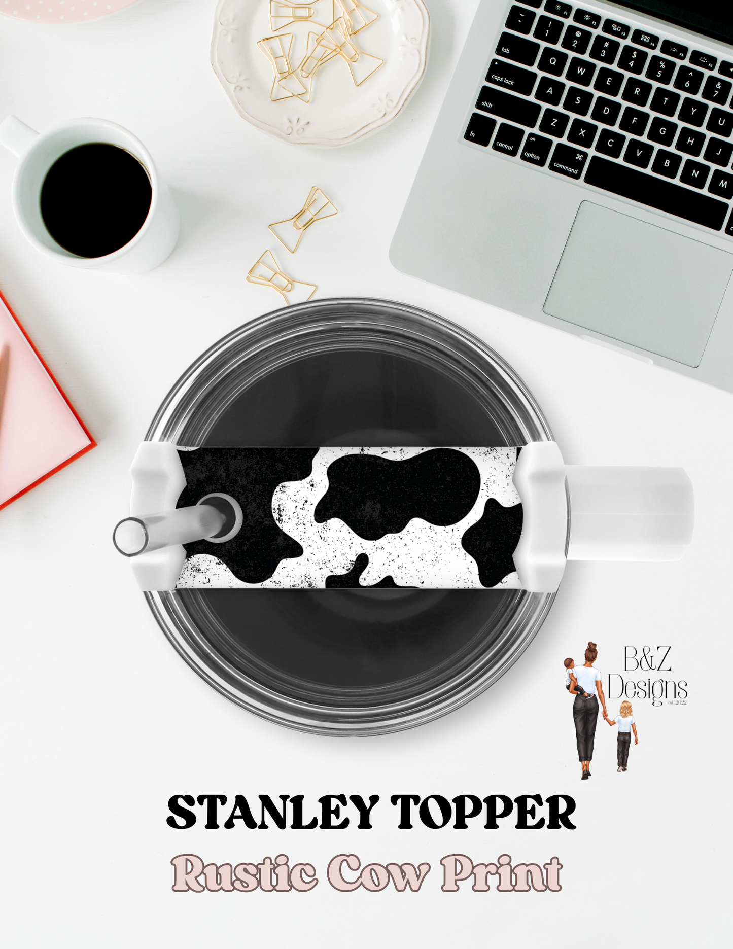 Rustic Cow Print Stanley Topper