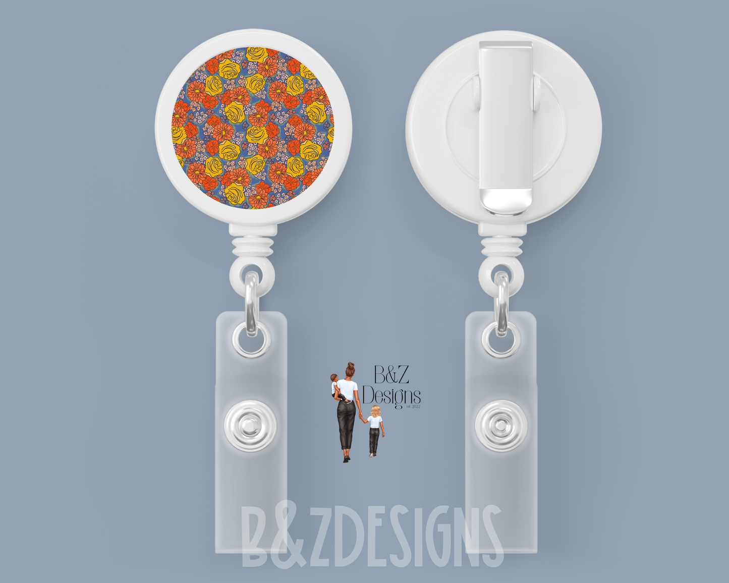Floral Retractable Badge Reel