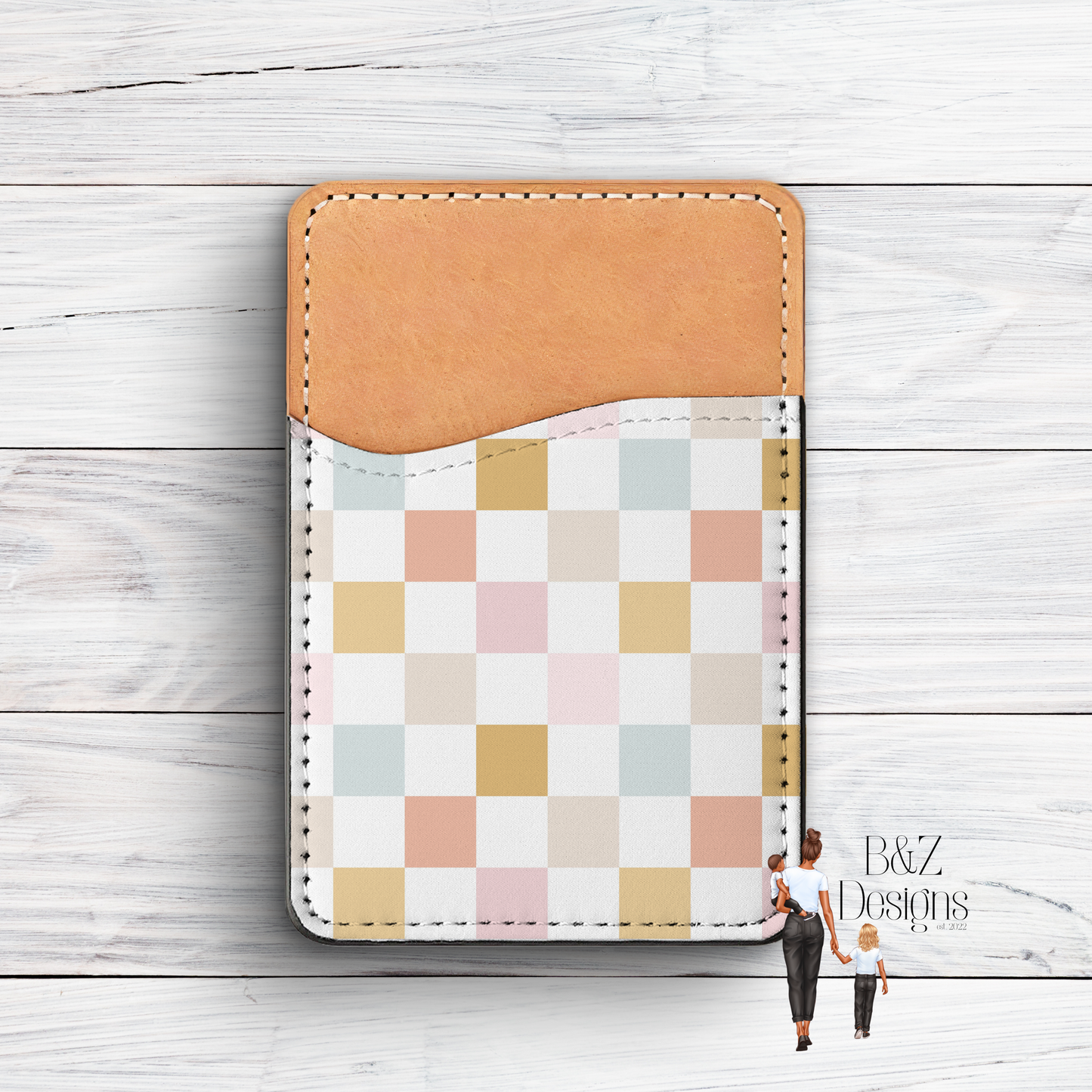 Checkered Phone Card Holder