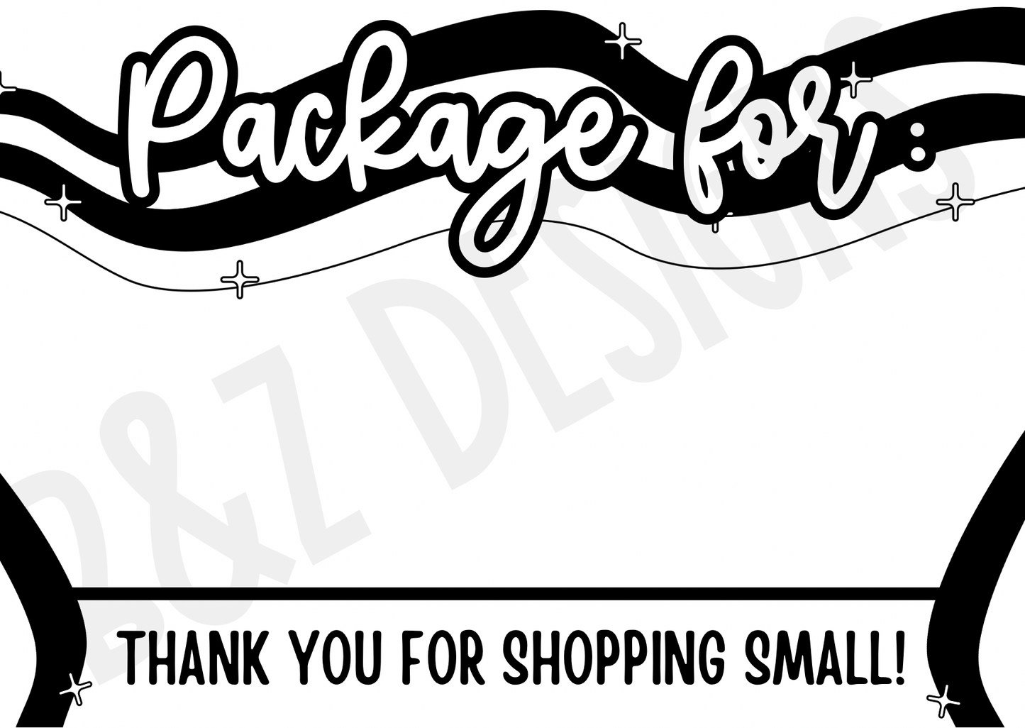 Retro “Package For:” Big Labels