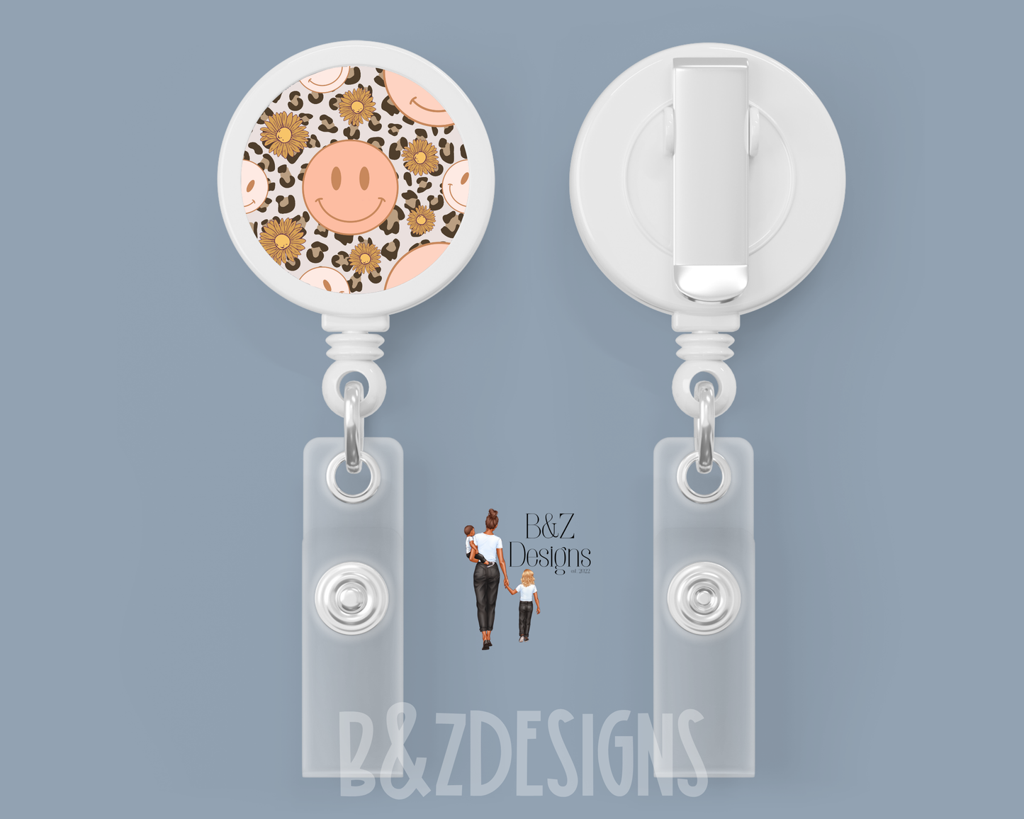 Leopard & Smileys Retractable Badge Reel