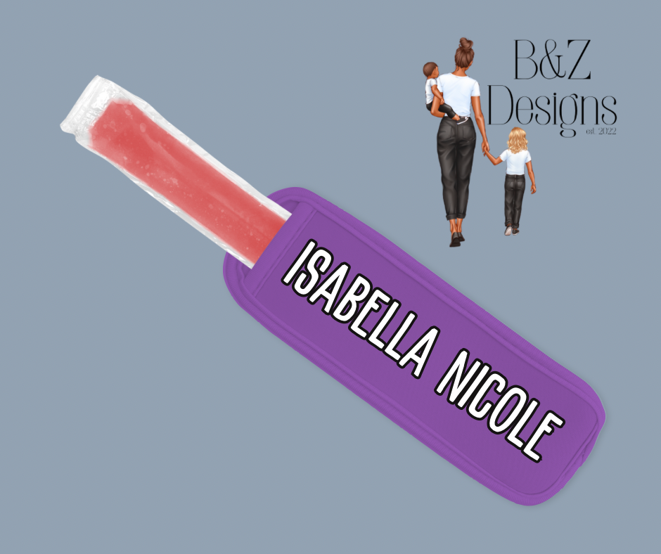 Purple Name Popsicle Holder