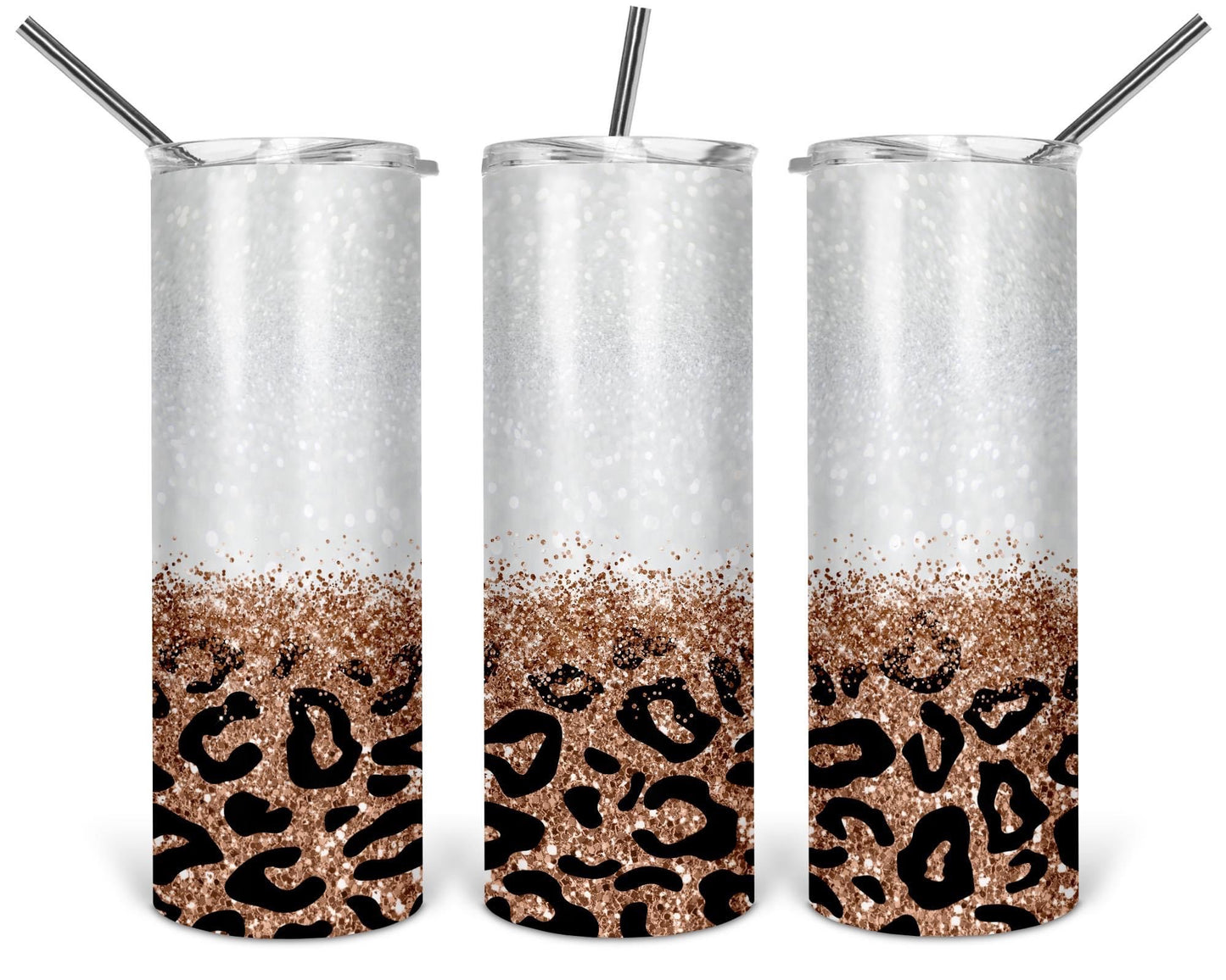 20oz Leopard & Glitter Tumbler
