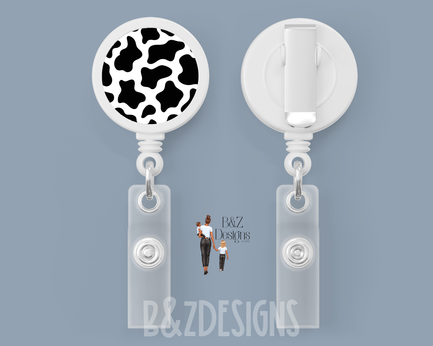 Cow Print Retractable Badge Reel