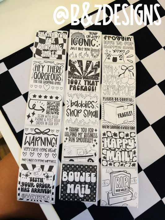 2x2” Variety Sticker Pack (25 of each design shown)