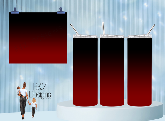 20oz Red & Black Ombre Tumbler