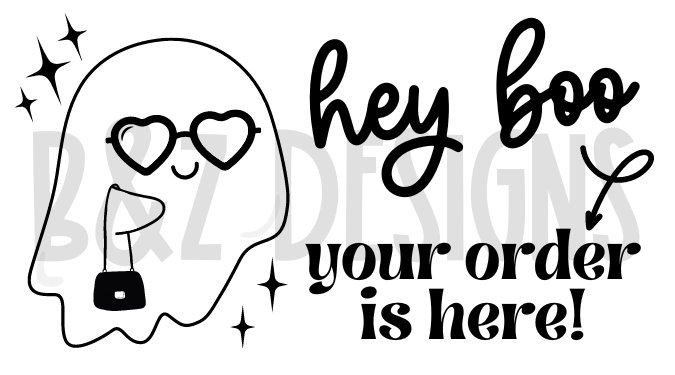 Hey Boo, Your Order Is Here Small Labels Pack