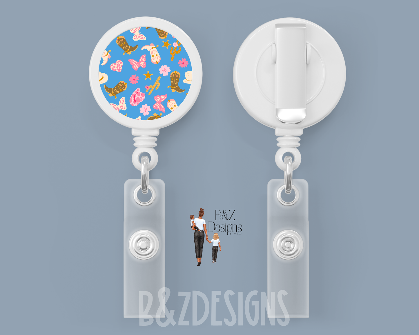 Girly Western Retractable Badge Reel