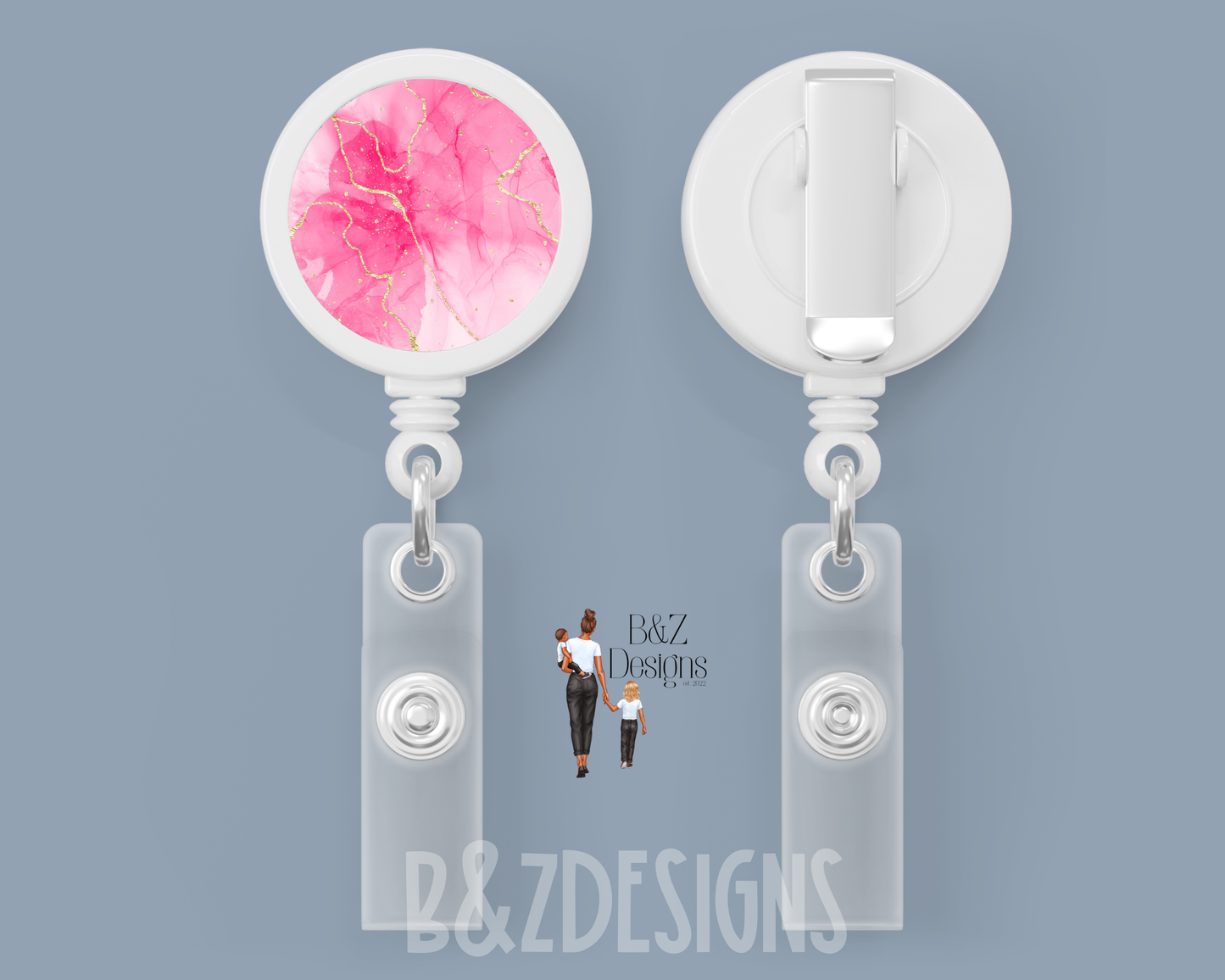 Marble (6 options) Retractable Badge Reel