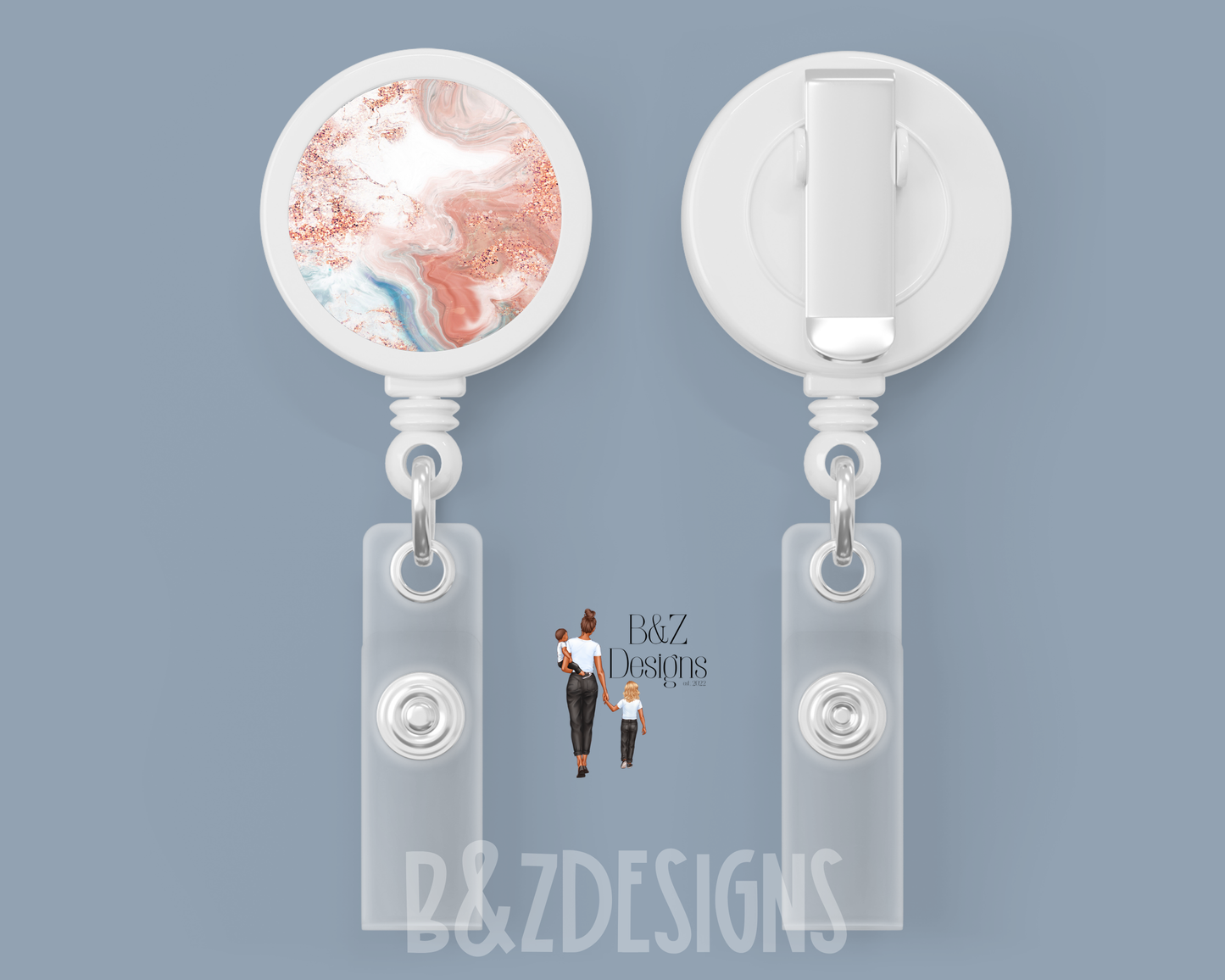 Marble (6 options) Retractable Badge Reel