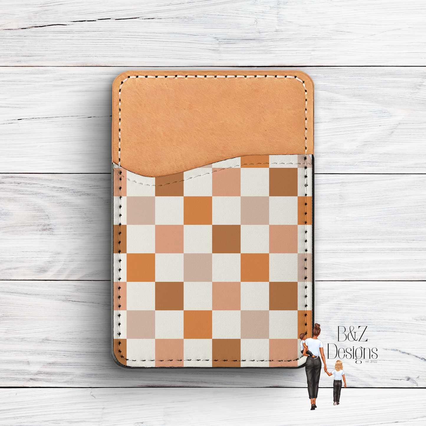 Checkered Phone Card Holder