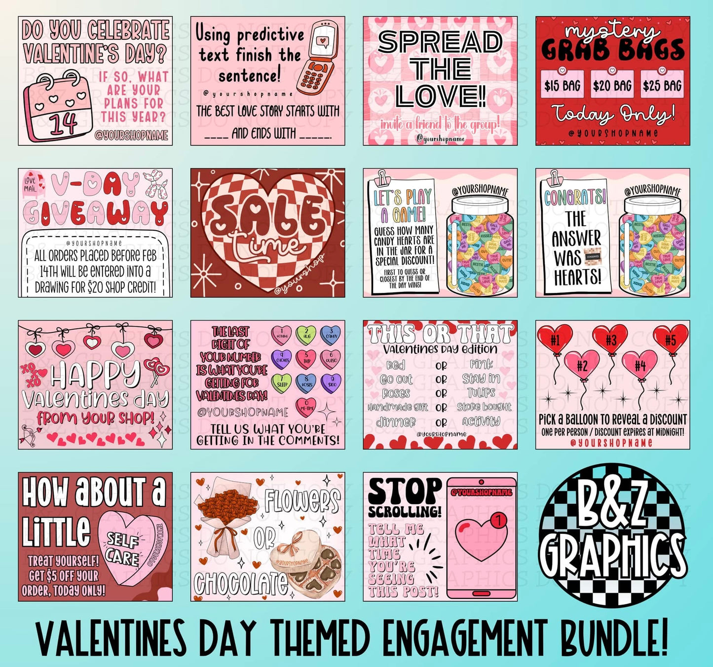 Valentines Day Themed Engagement Bundle