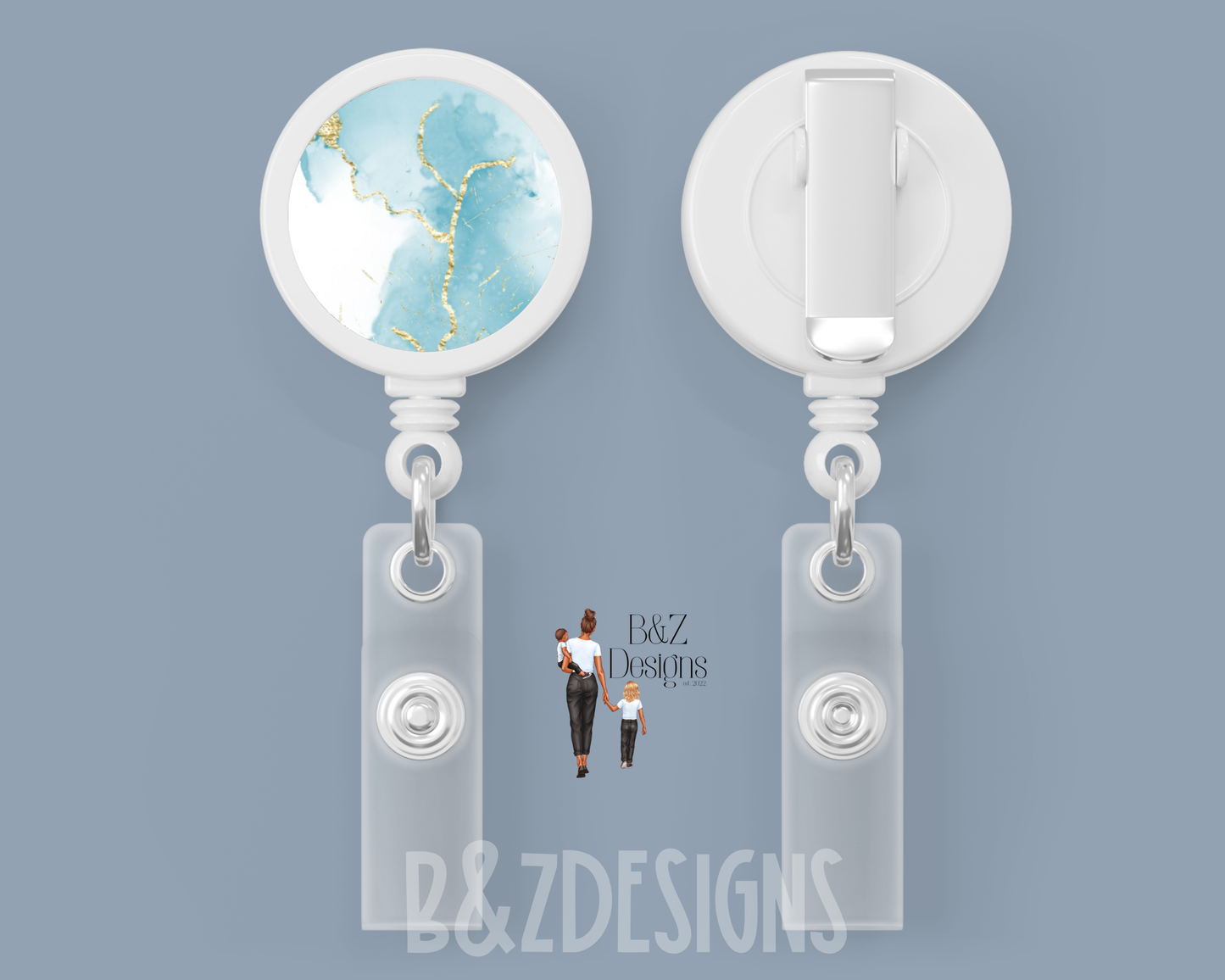 Marble (6 options) Retractable Badge Reel