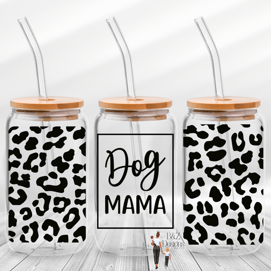 16oz Dog Mom Glass Cup