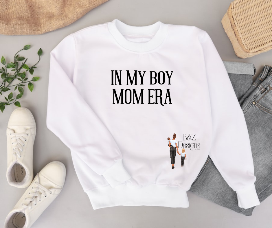 In My Mom Era Tee/Crew (Boy Mom or Girl Mom option available)
