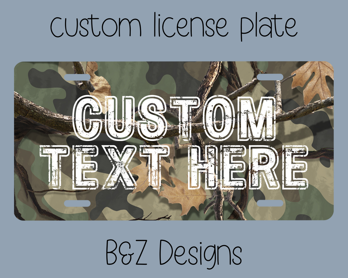Custom Camo License Plate