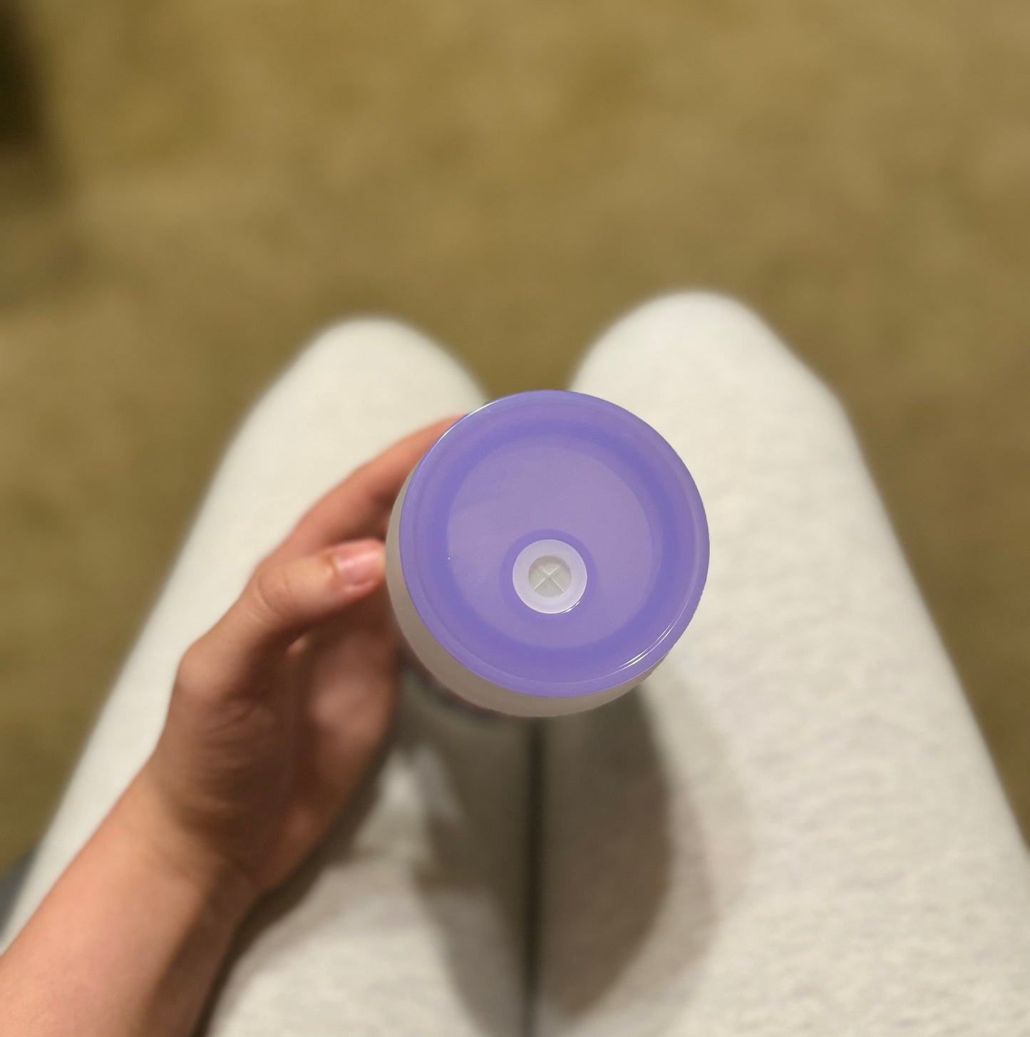 16oz I’m Too Clumsy To Be Around Fragile Masculinity Glass Cup With Purple Lid