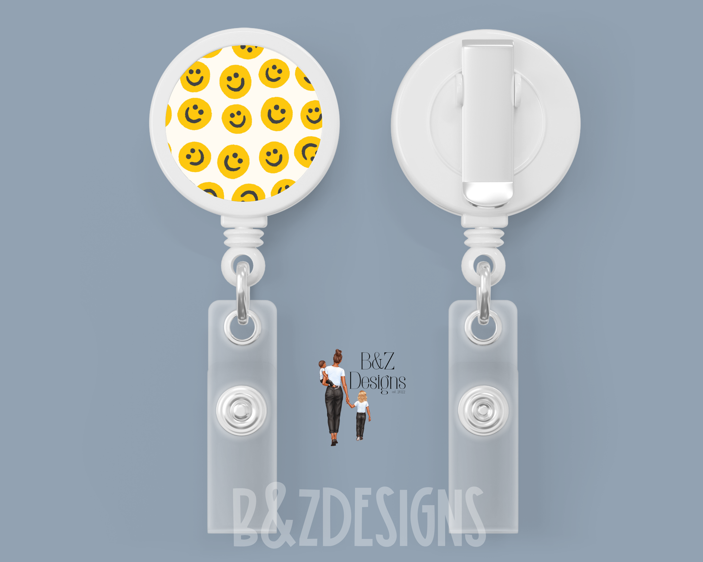 Smileys Retractable Badge Reel