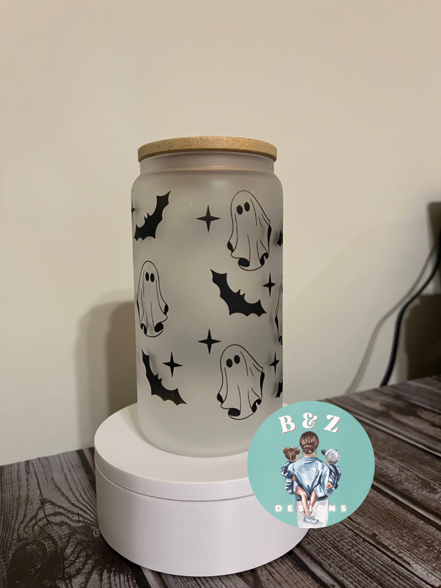 16oz Spooky Season Frosted Glass