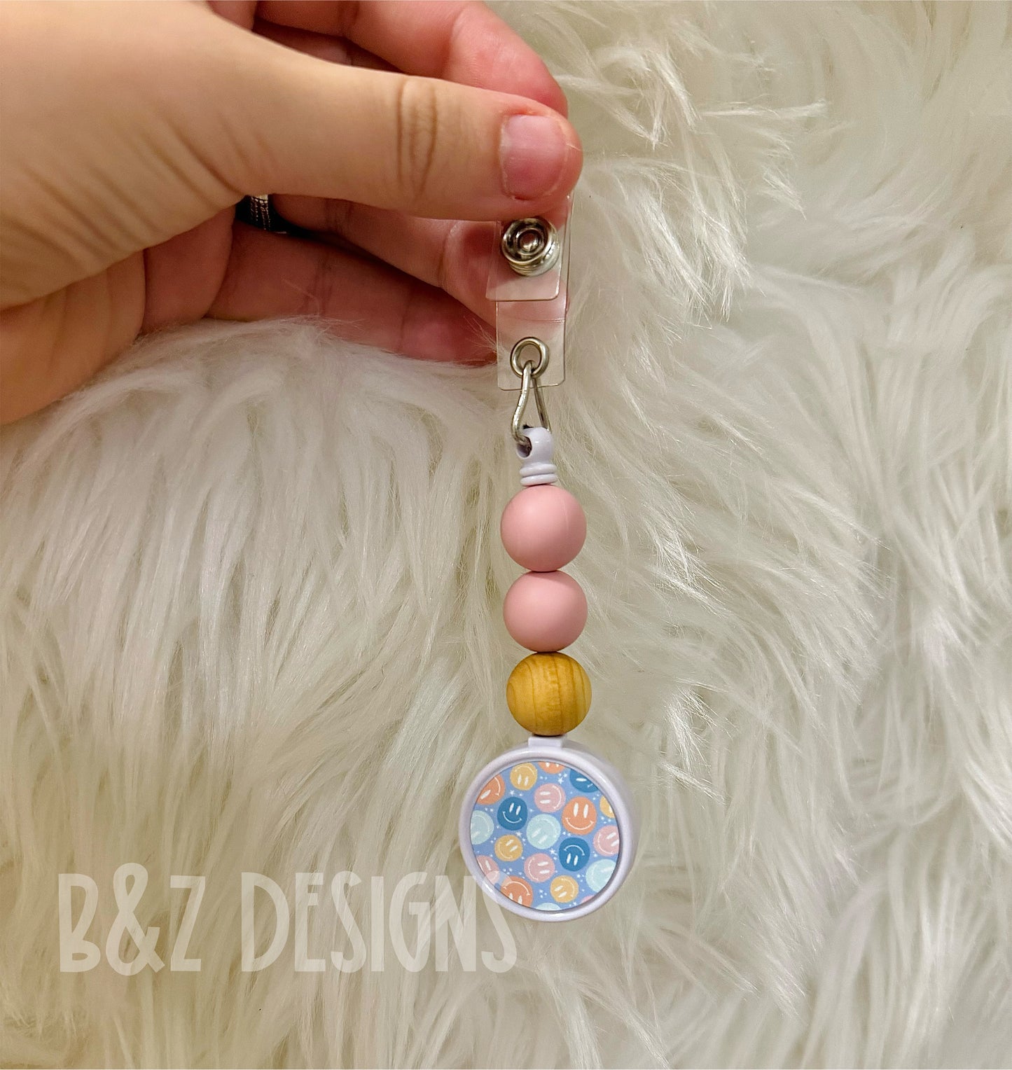 Retro Smileys Retractable Badge Reel
