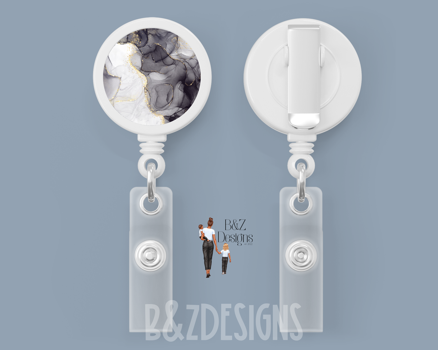 Marble (6 options) Retractable Badge Reel