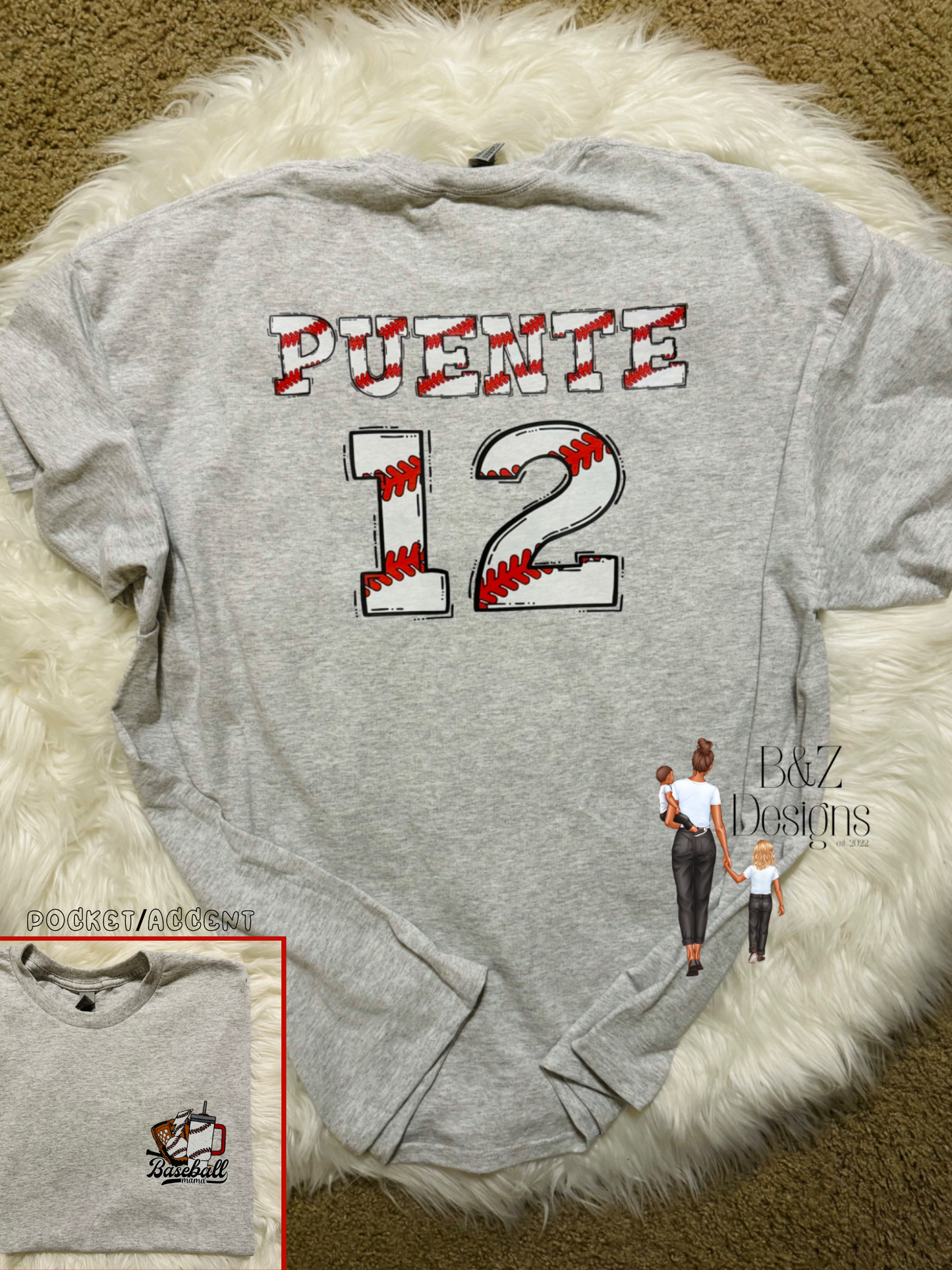 Custom Name Baseball Mama Tee/Crew