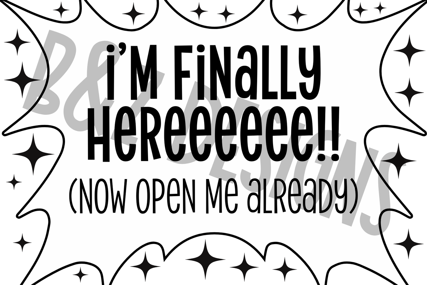 3x2 I’m Finally Here Label Pack